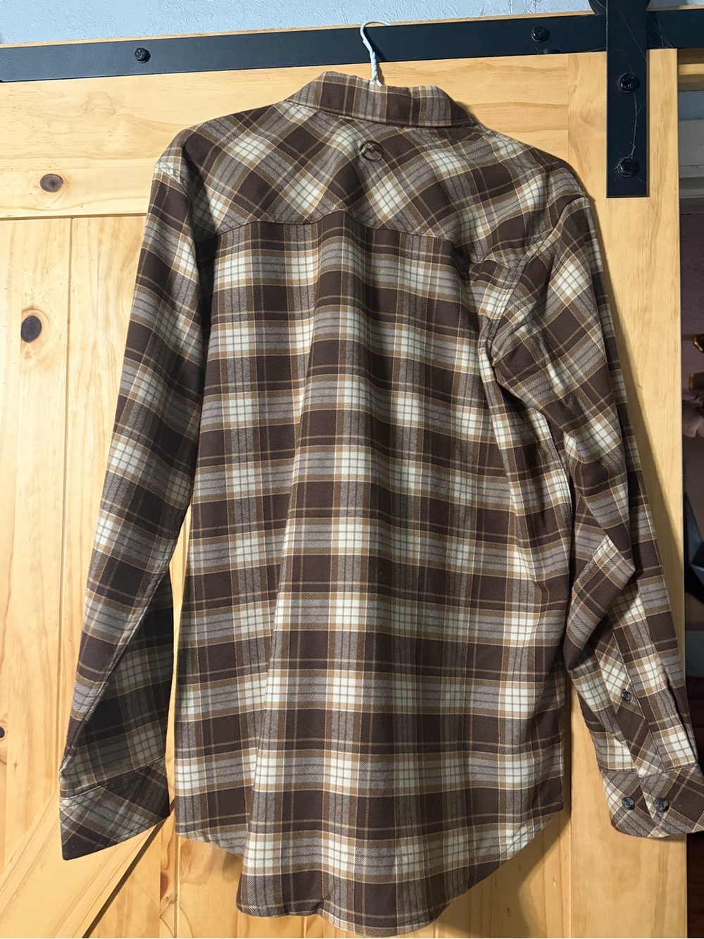 Magellan Outdoors Brown and Cream Plaid Button-Down Shirt - Picture 2 of 2